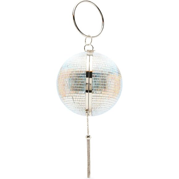 Dancin Queen Crystal-Embellished Disco Ball Bag with Detachable Chain Strap - Picture 4 of 5